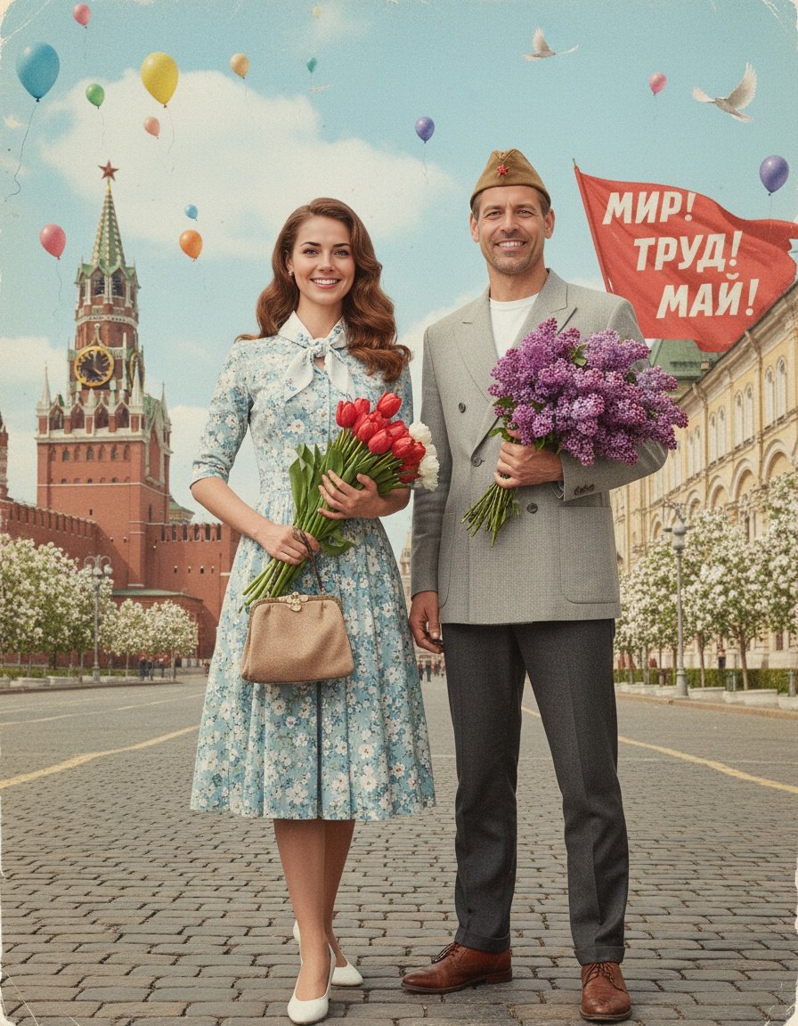 Пример AI-портрета в стиле «1 Мая»